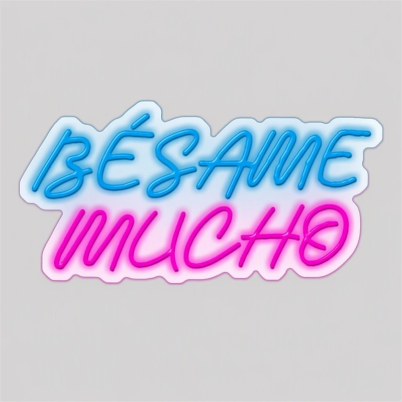 Maklaine LED Neon Sign on Acrylic - Besame Mucho Contemporary Wall Decor