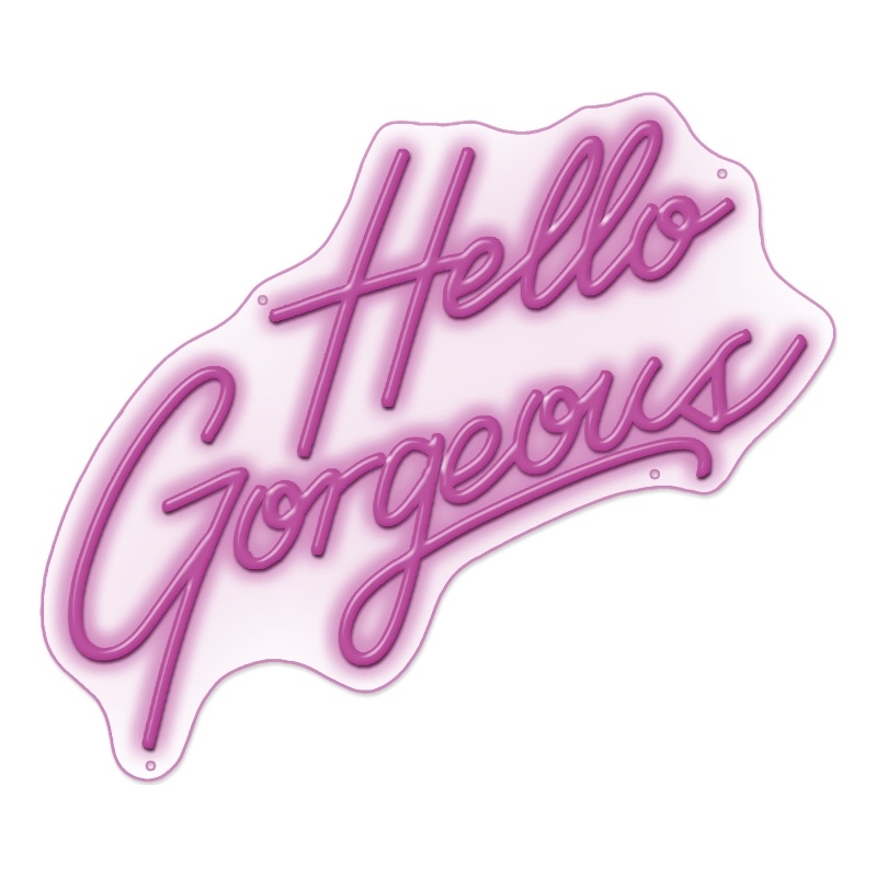 Maklaine Hello Gorgeous Neon Wall Sign in Radiant Purple Acrylic