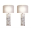 Maklaine Stonehaven Glow Polyresin Table Lamp Set with Oatmeal Finish