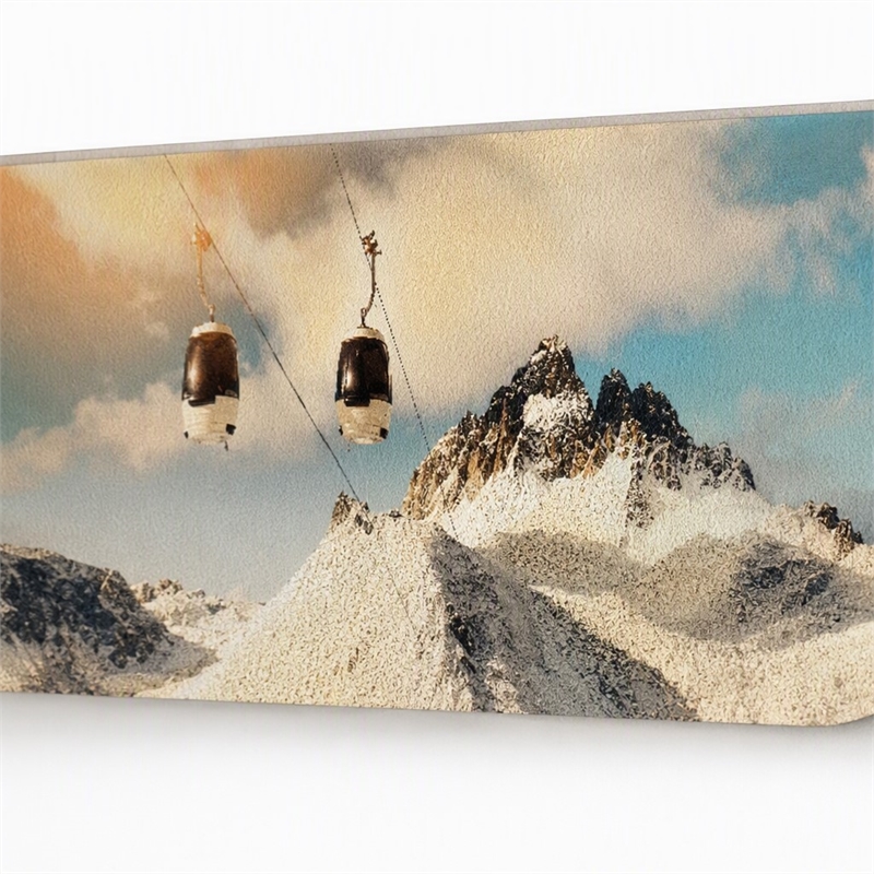 Maklaine Snowboard Wall Art with Hand-Embellished Chinese Maple Frame