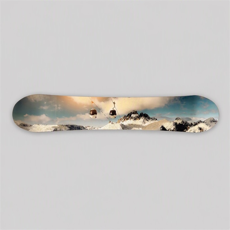 Maklaine Snowboard Wall Art with Hand-Embellished Chinese Maple Frame