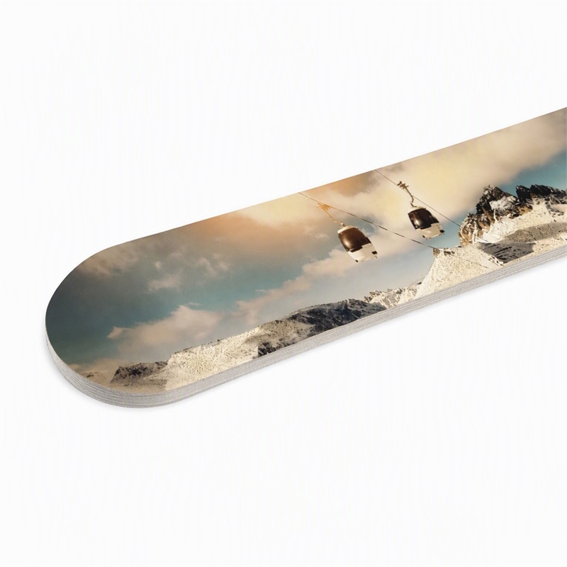 Maklaine Snowboard Wall Art with Hand-Embellished Chinese Maple Frame