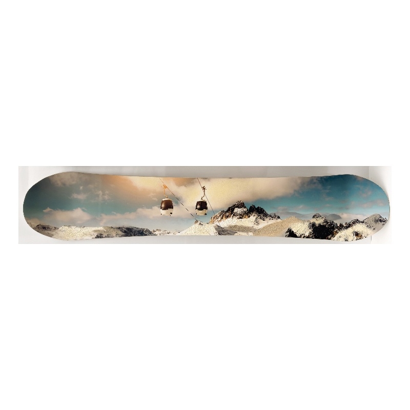Maklaine Snowboard Wall Art with Hand-Embellished Chinese Maple Frame