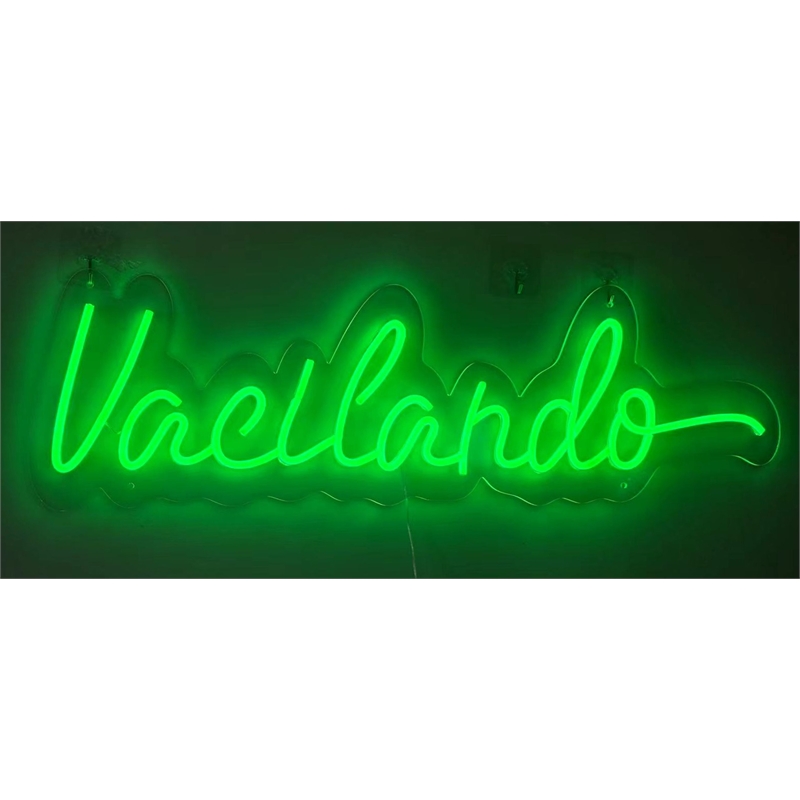 Maklaine LED Neon Wall Sign on Acrylic Panel in Green 30