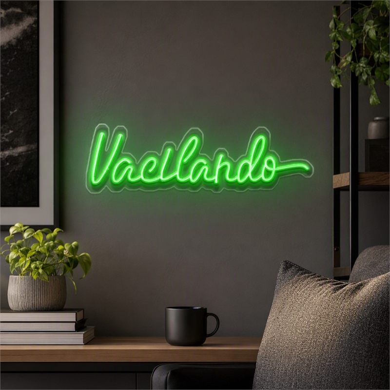 Maklaine LED Neon Wall Sign on Acrylic Panel in Green 30
