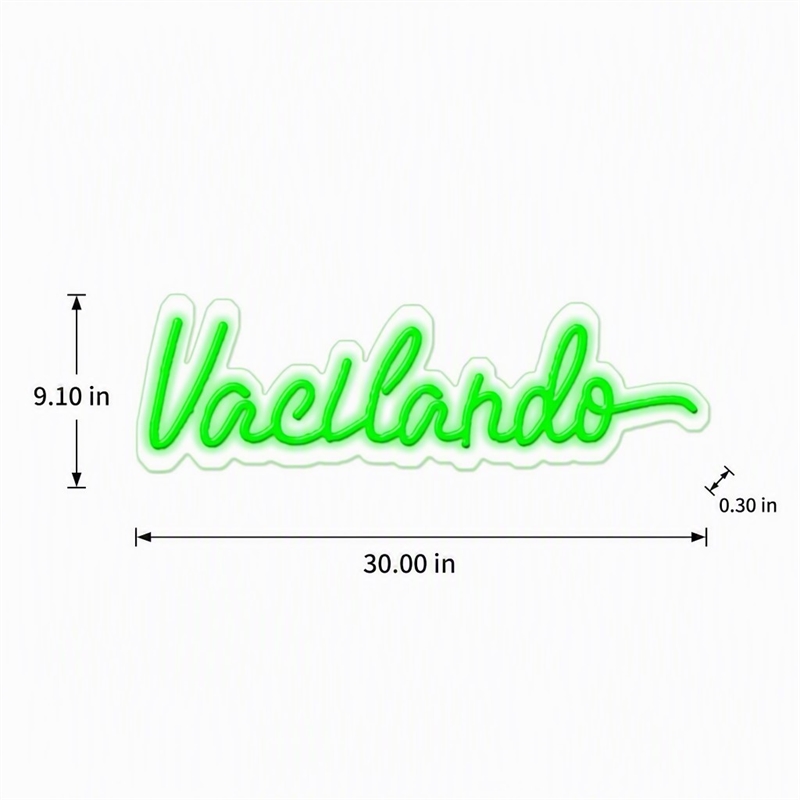 Maklaine LED Neon Wall Sign on Acrylic Panel in Green 30