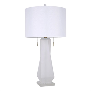 Maklaine Frosted Glass Geometric Table Lamp 32&quot x 17&quot w/ Drum Shade