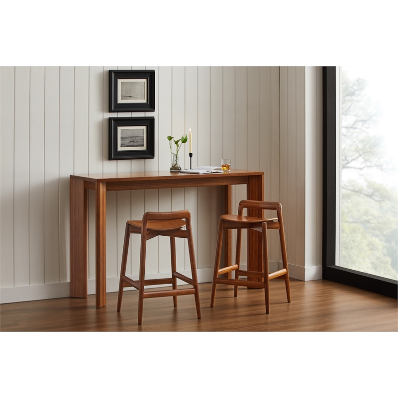 Maklaine Bamboo Counter Table in Copper Finish