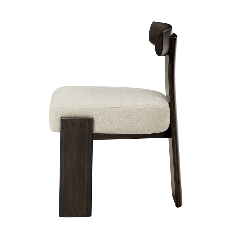 Maklaine Bamboo Dining Chairs in Charcoal (Set of 2)