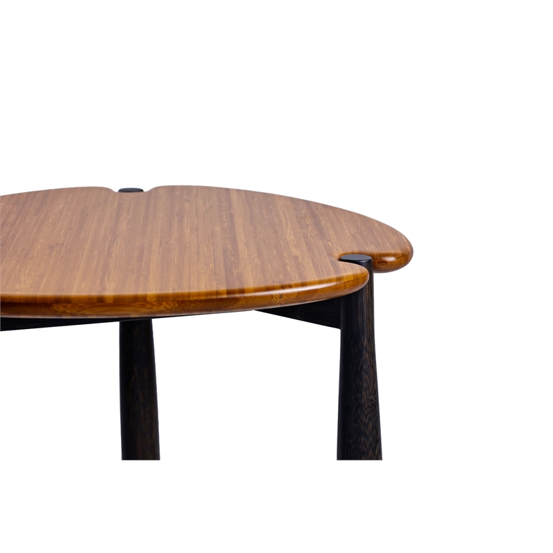 Maklaine Trinity Side Table with Organic Cut-Out Detail in Copper and Charcoal