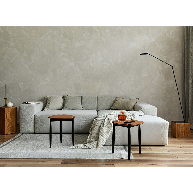 Maklaine Trinity Side Table with Organic Cut-Out Detail in Copper and Charcoal