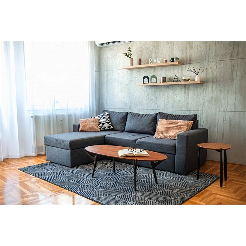 Maklaine Trinity Side Table with Organic Cut-Out Detail in Copper and Charcoal