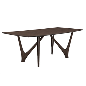Maklaine Luca 84&quot Dining Table with Floating Top in Coffee Finish