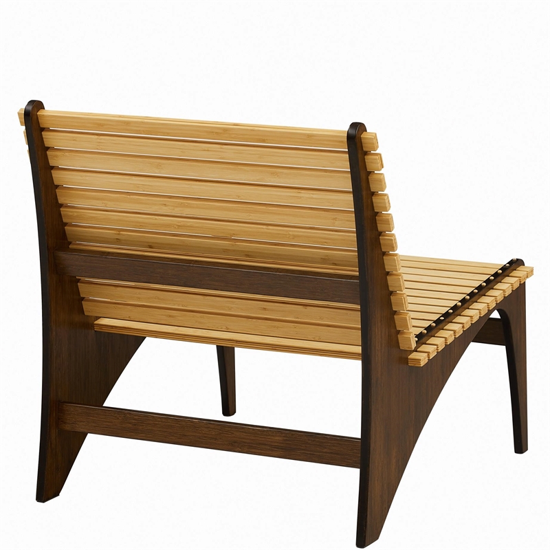 Maklaine Lounge Chair in Solid Bamboo with Coffee and Sand Finish