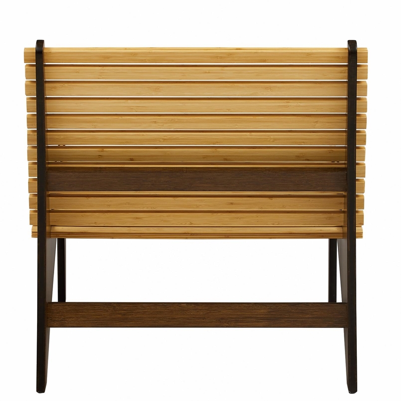 Maklaine Lounge Chair in Solid Bamboo with Coffee and Sand Finish