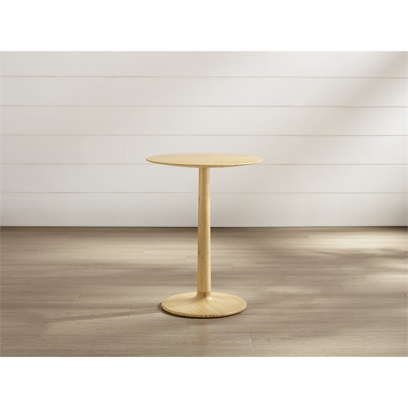 Maklaine Side Table Wheat Bamboo 20.75 in H x 16 in W x 16 in D