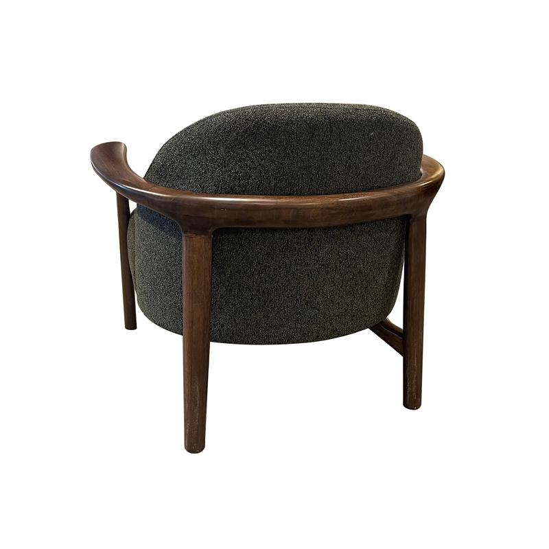 Maklaine Oakley Armchair with Pine Finish and Polyester Upholstery