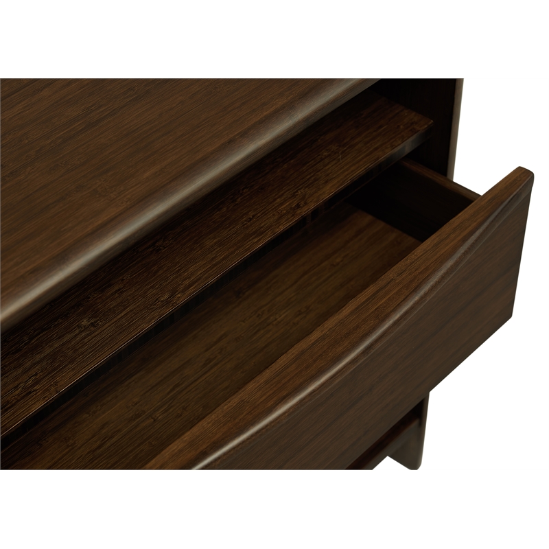 Maklaine Nightstand with Coffee Finish and Solid Bamboo Frame