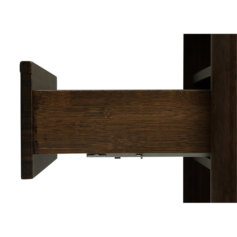 Maklaine Nightstand with Coffee Finish and Solid Bamboo Frame
