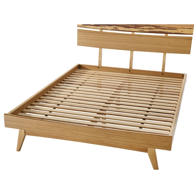 Maklaine California King Platform Bed in Golden Finish