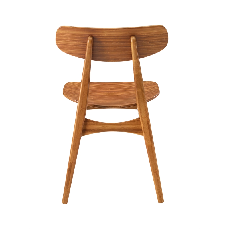 Maklaine Mid-Century Dining Chair in Copper Bamboo Finish (Set of 2)