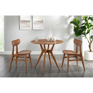 Maklaine Mid-Century Dining Chair in Copper Bamboo Finish (Set of 2)