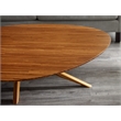 Maklaine Mid-Century Coffee Table in Copper Bamboo Finish