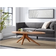 Maklaine Mid-Century Coffee Table in Copper Bamboo Finish