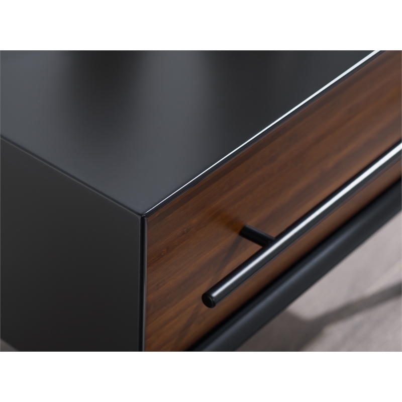 Maklaine 1 Drawer Nightstand with Drawer in Crimson Bamboo