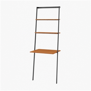 Maklaine Leaning Desk in Bamboo with Black Uprights