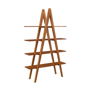 Maklaine 75 in Book Shelf with 4 Shelves in Amber Bamboo