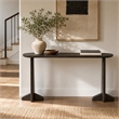 Maklaine Console Table in Charcoal Bamboo with Scratch-Resistant Protectors