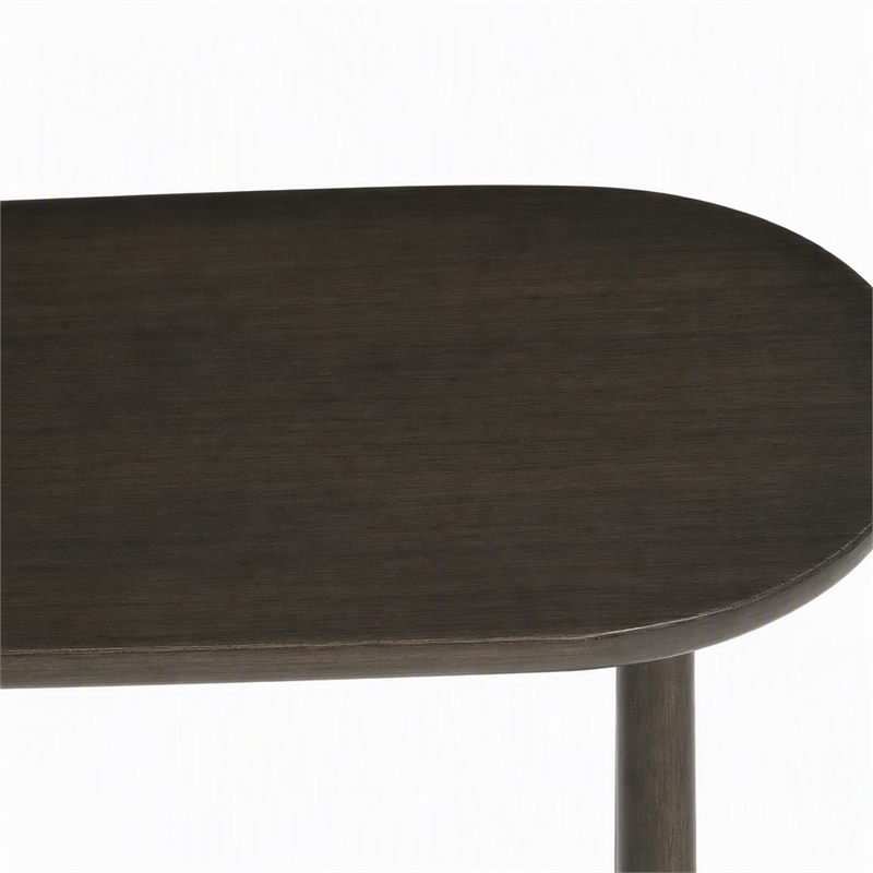 Maklaine Console Table in Charcoal Bamboo with Scratch-Resistant Protectors