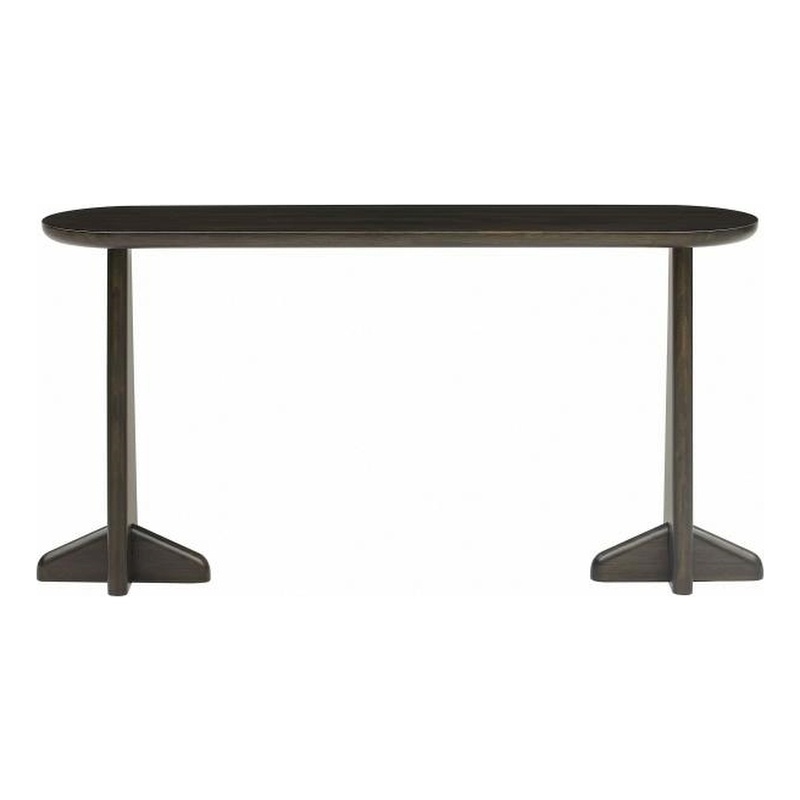 Maklaine Console Table in Charcoal Bamboo with Scratch-Resistant Protectors