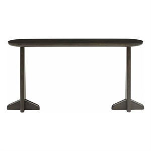 Maklaine Console Table in Charcoal Bamboo with Scratch-Resistant Protectors