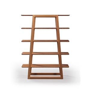 Maklaine Bamboo Bookshelf in Golden Finish with Scratch Protectors