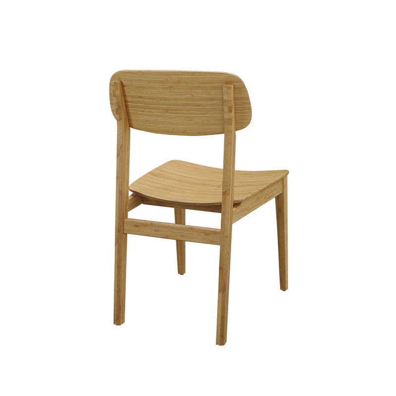 Maklaine Dining Chair in Golden Bamboo Finish (Set of 2)