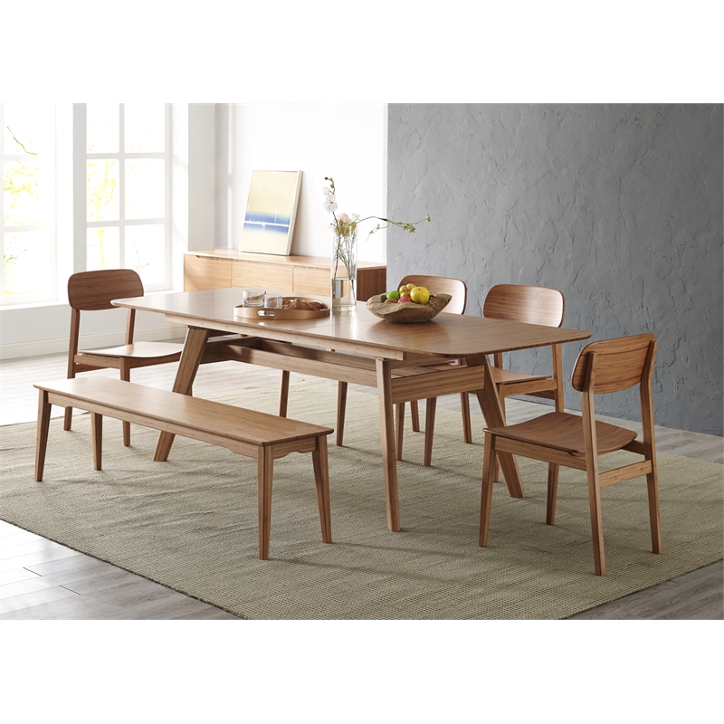 Maklaine Dining Chair in Golden Bamboo Finish (Set of 2)