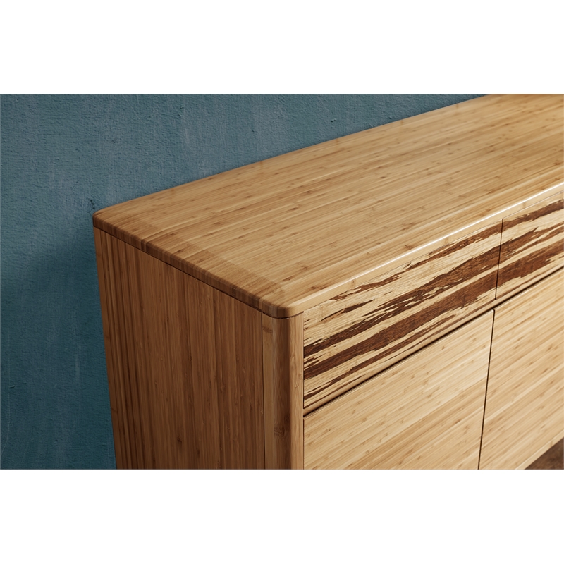 Maklaine Sideboard in Solid Bamboo with Golden Finish