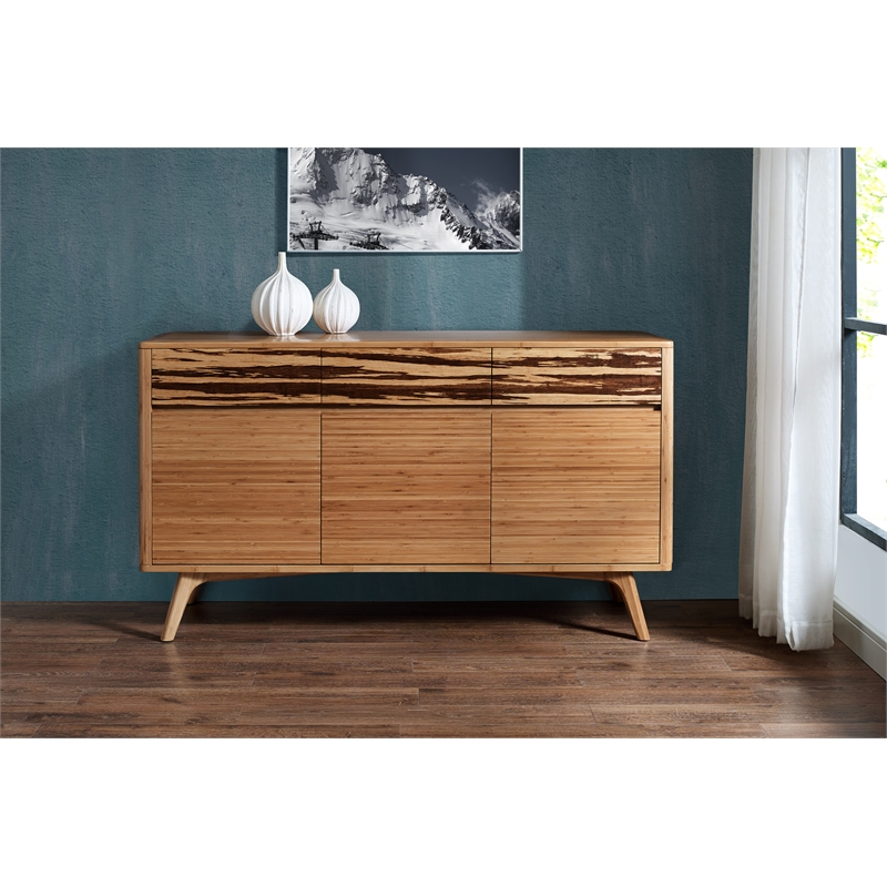 Maklaine Sideboard in Solid Bamboo with Golden Finish