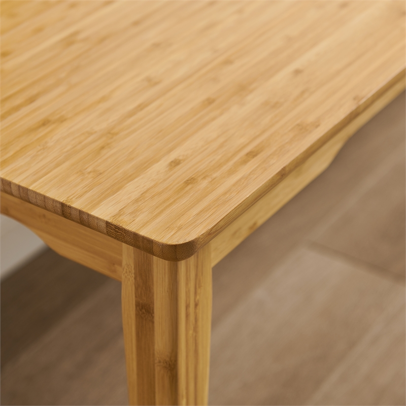 Maklaine Solid Bamboo Fully Assembled Long Dining Bench in Golden