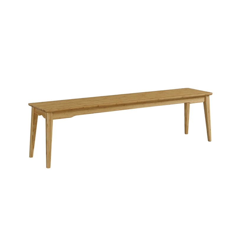 Maklaine Solid Bamboo Fully Assembled Long Dining Bench in Golden
