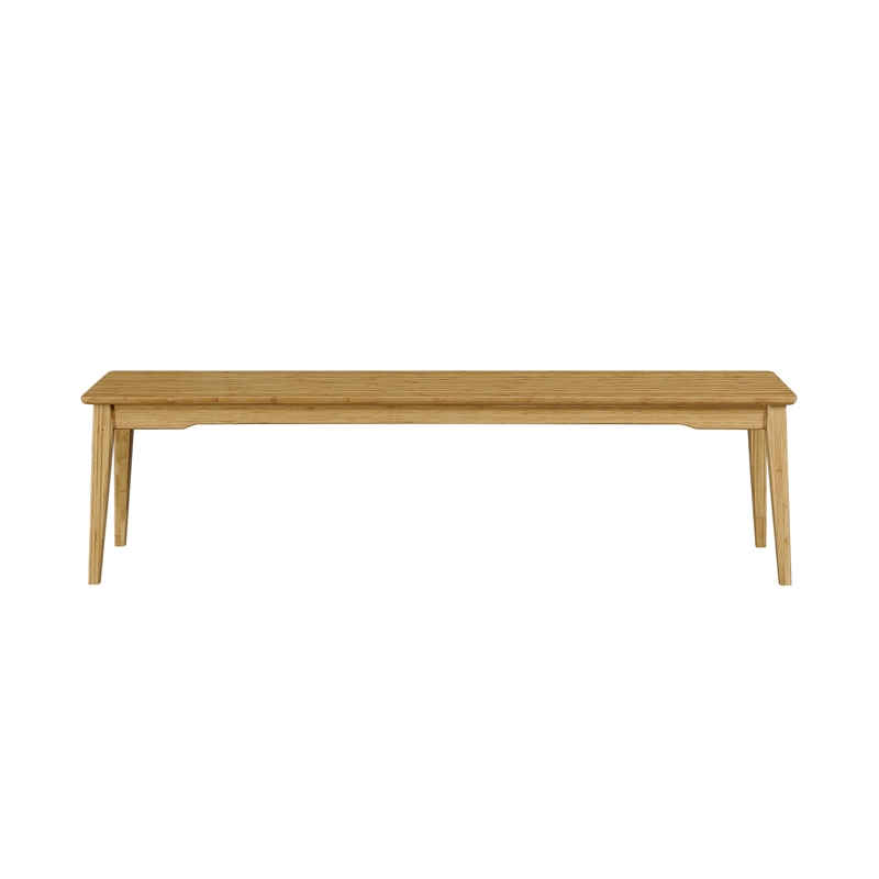 Maklaine Solid Bamboo Fully Assembled Long Dining Bench in Golden