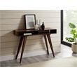 Maklaine Solid Bamboo Console Table with Storage Cubbies in Burgundy