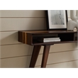 Maklaine Solid Bamboo Console Table with Storage Cubbies in Burgundy