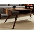 Maklaine Solid Bamboo Coffee Table with Storage Cubbies in Burgundy