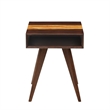 Maklaine Solid Bamboo End Table with Storage Cubbies in Burgundy