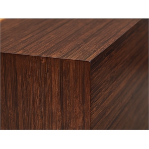 Maklaine 24.5&quot Bamboo Storage Coffee Table in Burgundy Finish
