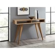 Maklaine Solid Bamboo Console Table with Storage Cubbies in Golden