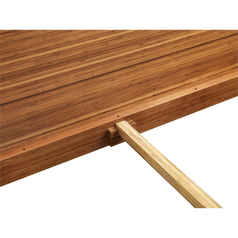 Maklaine King Bamboo Platform Bed with Low Profile Footboard in Copper